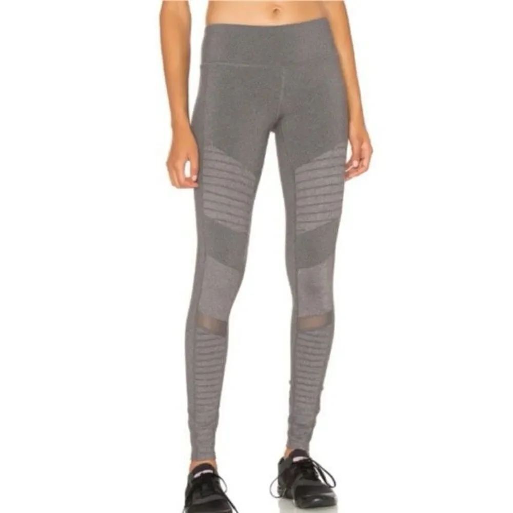 ✨Alo Yoga Moto Sz Large Leggings Heathered Grey✨